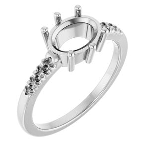 Platinum 8.5x6.5 mm Oval Ring Mounting – image 2
