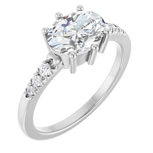 Sterling Silver 8.5x6.5 mm Oval Ring Mounting