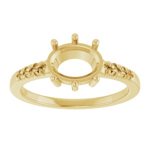 10K Yellow Gold 8.5x6.5 mm Oval Ring Mounting – image 6