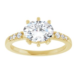 10K Yellow Gold 8.5x6.5 mm Oval Ring Mounting – image 5