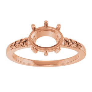 18K Rose Gold 8.5x6.5 mm Oval Ring Mounting – image 6