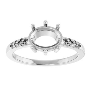 18K White Gold 8.5x6.5 mm Oval Ring Mounting – image 6