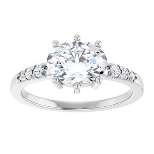 Continuum Sterling Silver 8.5x6.5 mm Oval Ring Mounting – image 5