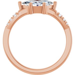14K Rose Gold 10x5 mm Marquise Ring Mounting – image 3
