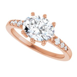 14K Rose Gold 8.5x6.5 mm Oval Ring Mounting – image 8