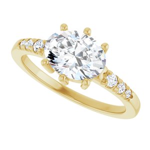 10K Yellow Gold 8.5x6.5 mm Oval Ring Mounting – image 8
