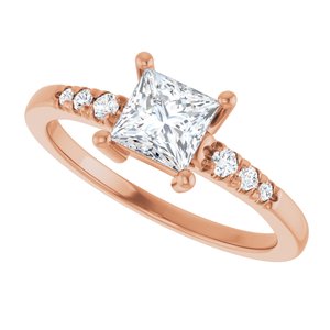 10K Rose Gold 5x5 mm Square Ring Mounting – image 8