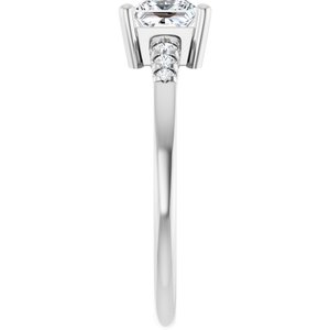 14K X1 White Gold 5x5 mm Square Ring Mounting – image 7