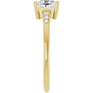 18K Yellow Gold 5x5 mm Square Ring Mounting – image 7