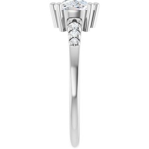 10K White Gold 8x6 mm Elongated Cushion Ring Mounting – image 7