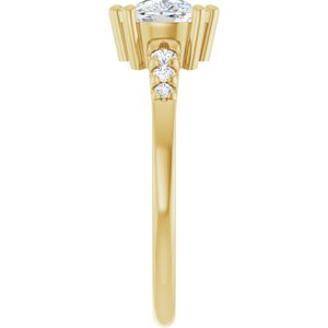 10K Yellow Gold 8x6 mm Elongated Cushion Ring Mounting – image 7