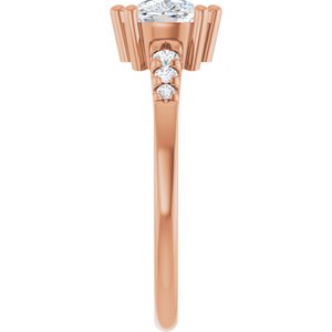 18K Rose Gold 8x6 mm Elongated Cushion Ring Mounting – image 7