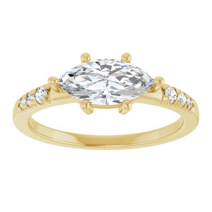 14K Yellow Gold 10x5 mm Marquise Ring Mounting – image 5
