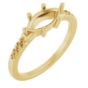 10K Yellow Gold 10x5 mm Marquise Ring Mounting – image 2