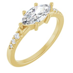 14K Yellow Gold 10x5 mm Marquise Ring Mounting