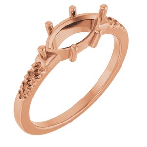 18K Rose Gold 10x5 mm Marquise Ring Mounting – image 2
