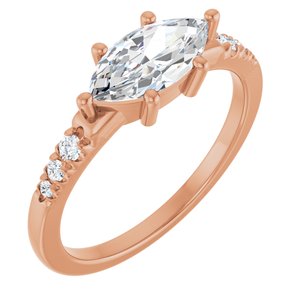 14K Rose Gold 10x5 mm Marquise Ring Mounting