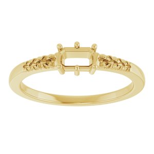 10K Yellow Gold 5x3 mm Emerald Ring Mounting – image 6