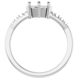 10K White Gold 8.5x6.5 mm Oval Ring Mounting – image 4