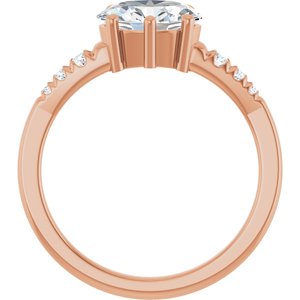 18K Rose Gold 8.5x6.5 mm Oval Ring Mounting – image 3