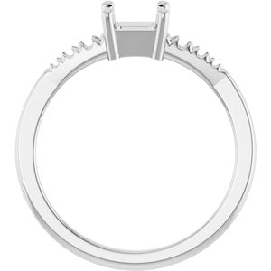 Sterling Silver 5x5 mm Asscher Ring Mounting – image 4