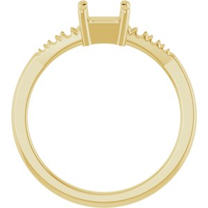 10K Yellow Gold 5x5 mm Asscher Ring Mounting – image 4