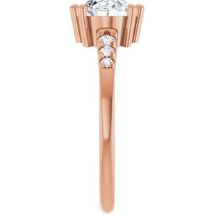 18K Rose Gold 8.5x6.5 mm Oval Ring Mounting – image 7