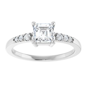 Continuum Sterling Silver 5x5 mm Asscher Ring Mounting – image 5
