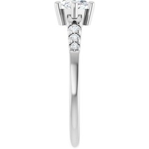 10K White Gold 10x5 mm Marquise Ring Mounting – image 7
