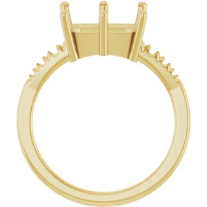 14K Yellow Gold 10x8 mm Emerald Ring Mounting – image 4