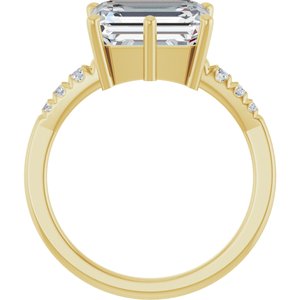 14K Yellow Gold 10x8 mm Emerald Ring Mounting – image 3