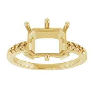 18K Yellow Gold 10x8 mm Emerald Ring Mounting – image 6
