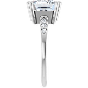 Platinum 10x8 mm Emerald Ring Mounting – image 7
