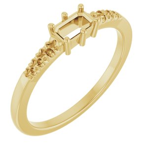 10K Yellow Gold 5x3 mm Emerald Ring Mounting – image 2