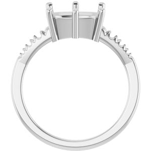 Platinum 10x8 mm Elongated Cushion Ring Mounting – image 4