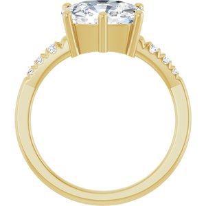 10K Yellow Gold 10x8 mm Elongated Cushion Ring Mounting – image 3
