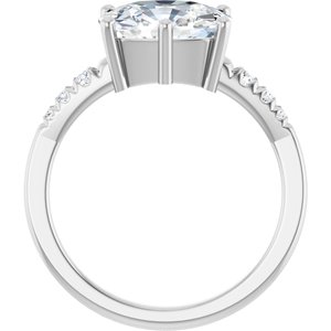14K X1 White Gold 10x8 mm Elongated Cushion Ring Mounting – image 3