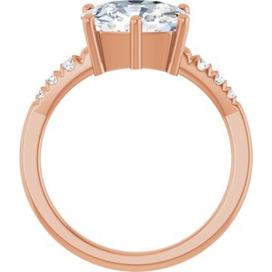 18K Rose Gold 10x8 mm Elongated Cushion Ring Mounting – image 3