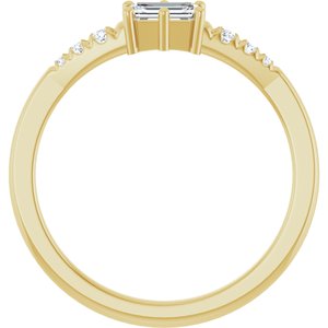 14K Yellow Gold 5x3 mm Emerald Ring Mounting – image 3