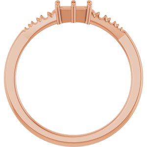 18K Rose Gold 5x3 mm Emerald Ring Mounting – image 4