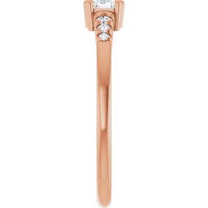 14K Rose Gold 5x3 mm Emerald Ring Mounting – image 7