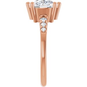 10K Rose Gold 10x8 mm Elongated Cushion Ring Mounting – image 7