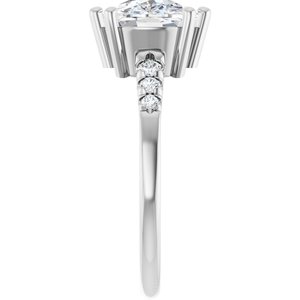 Sterling Silver 10x8 mm Elongated Cushion Ring Mounting – image 7