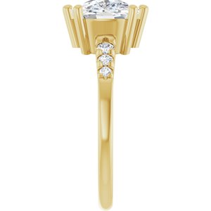 18K Yellow Gold 10x8 mm Elongated Cushion Ring Mounting – image 7