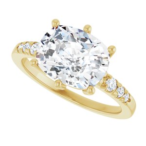 10K Yellow Gold 10x8 mm Elongated Cushion Ring Mounting – image 8