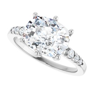14K X1 White Gold 10x8 mm Elongated Cushion Ring Mounting – image 8