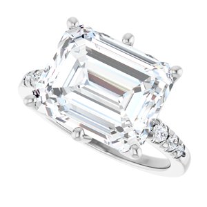 Platinum 12x10 mm Emerald Ring Mounting – image 8