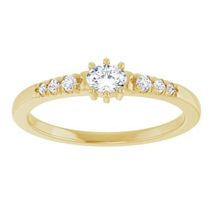 10K Yellow Gold 4x3 mm Oval Ring Mounting – image 5