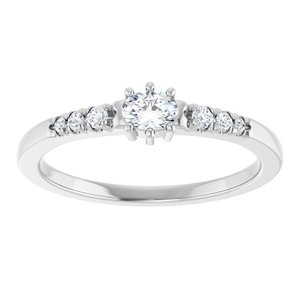 14K X1 White Gold 4x3 mm Oval Ring Mounting – image 5