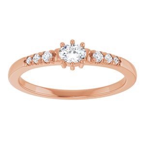 14K Rose Gold 4x3 mm Oval Ring Mounting – image 5